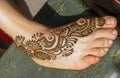 Female foot with henna tattoo Royalty Free Stock Photo