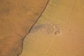 Female foot print in sand Royalty Free Stock Photo