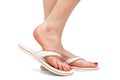 Female foot in sandal