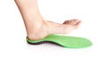 Female foot in a orthopedic insole Royalty Free Stock Photo