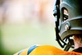 Female Football Player Standing On Sideline Royalty Free Stock Photo