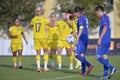 Female football players celebrating a goal Royalty Free Stock Photo