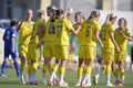 Female football players celebrating a goal Royalty Free Stock Photo