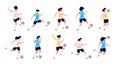 Female football players. Isolated sports people. Women soccer team, cute active person. Workout for girls characters in