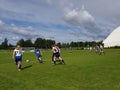 Female football teams playing in Helsinki Cup junior tournament in Finland