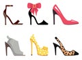 Female Footwear Set of Isolated illustrations Royalty Free Stock Photo