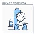 Female founder line icon