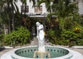 Female fountain in front of Haddon Hall hote