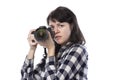 Female Freelance Photographer Looking Scared