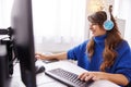 Female freelancer working in home office Royalty Free Stock Photo