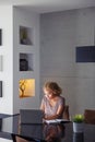 Female freelancer working in home office Royalty Free Stock Photo