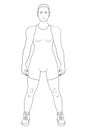 Female freestyle wrestling singlet vector illustration