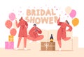 Female Friends Characters Gather To Honor The Bride-to-be With A Joyous Bridal Shower. Share Gifts, Laughter, And Wishes