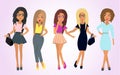 Female friendship. Group of women friends. Vector illustration in a flat style