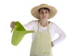 Female gardener with watering can