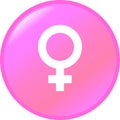 Female gender symbol vector button