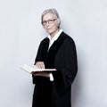 Female german judge black gown Royalty Free Stock Photo