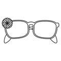 Female glasses flower decorative thin line