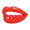 Female glossy lips icon, desire and kiss symbol