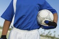 Female Goalkeeper Holding Soccer Ball