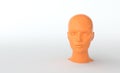 Female golden mannequin head 3d render. Shop display, pastel colors. Woman face Royalty Free Stock Photo