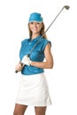 Female golfer with golf club