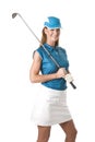 Female golfer with golf club