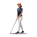 female golfer vector flat minimalistic isolated illustration Royalty Free Stock Photo