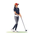 female golfer vector flat minimalistic isolated illustration Royalty Free Stock Photo