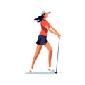 female golfer vector flat minimalistic isolated illustration Royalty Free Stock Photo