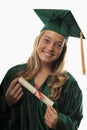 Female graduate in cap and gown