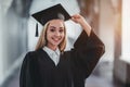 Female graduate in university Royalty Free Stock Photo