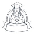 female graduate. Vector illustration decorative design Royalty Free Stock Photo