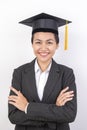 Female graduates wearing black dress Royalty Free Stock Photo