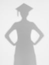 Female graduating student, silhouette