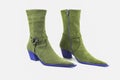 Female green leather boots on white background Royalty Free Stock Photo