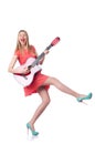 Female guitar player Royalty Free Stock Photo