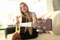 Female Guitarist Performance Music Teacher Job Royalty Free Stock Photo