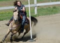 Female Gymkhana racer Royalty Free Stock Photo