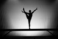 Female gymnast on balance beam Royalty Free Stock Photo