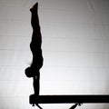 Female gymnast handstand