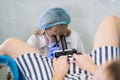 Female Gynecologist During Examination In Her Office