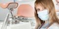 Female gynecologist in protective mask