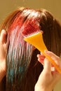 Female hair coloring at a salon