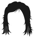 Female hairstyle. Black long hair. Haircut icon