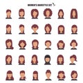 Female hairstyle cartoon,monochrom icons in set collection for design. Stylish haircut vector symbol stock web Royalty Free Stock Photo