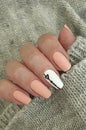 Female hand beautiful manicure colored professional fingernail