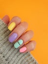 Female hand beautiful manicure stylish colorful