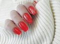 Female hand beautiful manicure sweater creative lifestyle