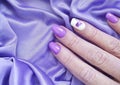 Female hand beautiful nail manicure silk modern
